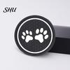 Car Coaster Round Water Bottle Silicone Dog Paw Print Cup Holder Anti-slip Hear-resistant Mat Interior Accessories