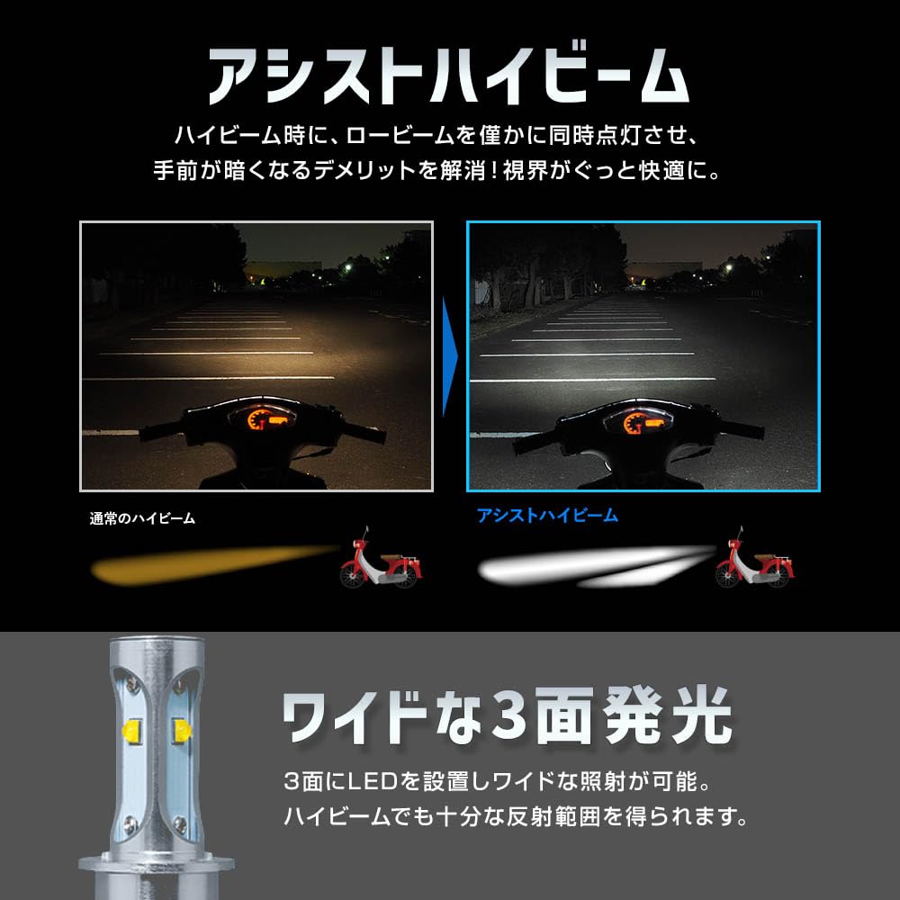 NEOL SPHERELIGHT SBNS060 PH11 LED 6000K 12V Vehicle Inspection Fanless 20G Earthquake for Mopeds and Minibikes Headlight, White, DC/AC Compatible,