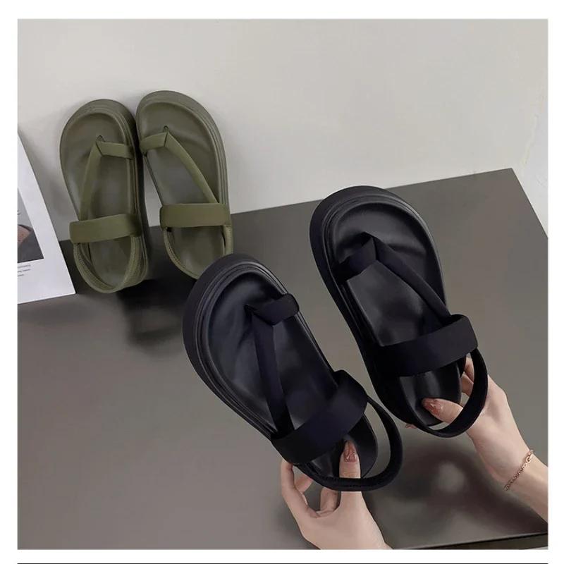 Fashion Women Platform Sandals Flat Flip Flops Summer Beach Sexy Casual shoes Ladies Shoes  Fashion Woman Black Sandals