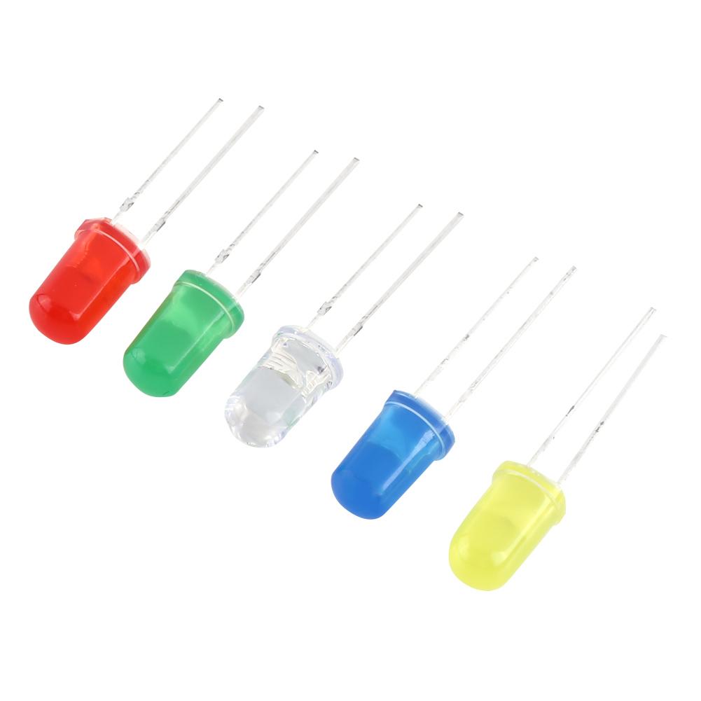 300pcs 3mm 5mm LED Light White Yellow Red Blue Green Assortment Diodes Kit