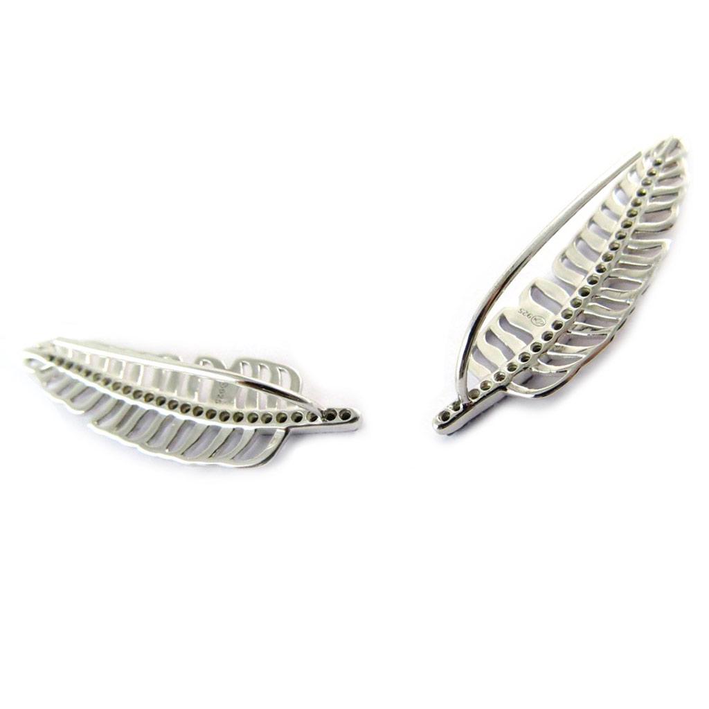 Les Trésors De Lily [N6242] - Turquoise 'Navajos' Silver Earrings (feathers)