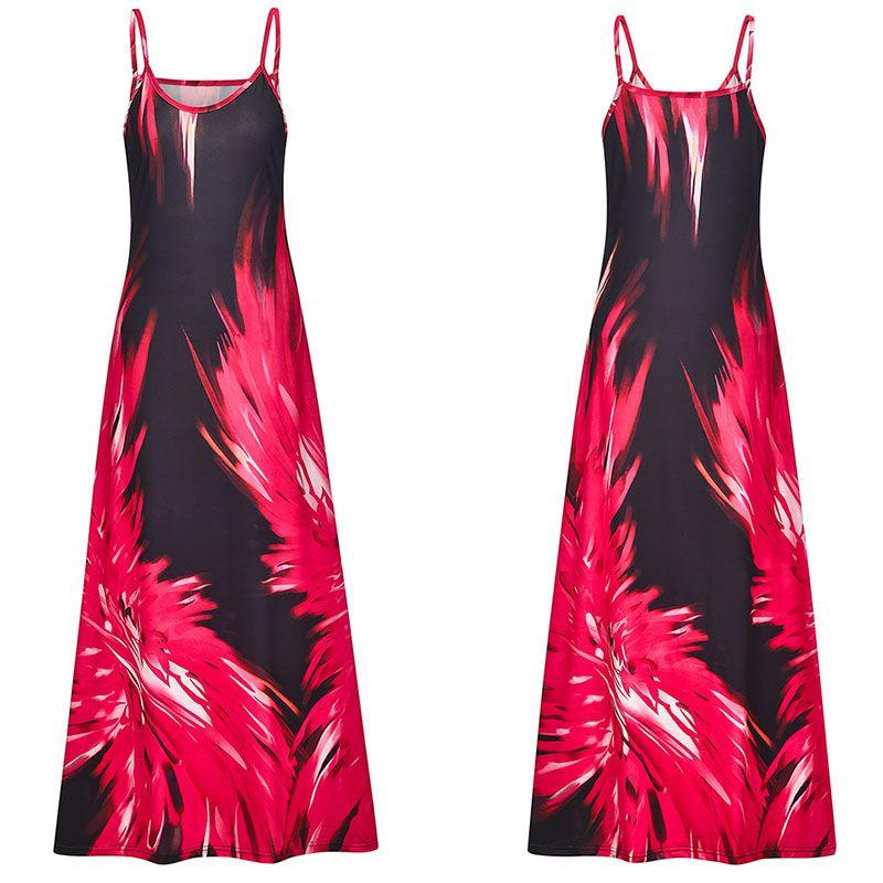 Elegant Women's Summer Strappy Floral Boho Kaftan Dress Perfect For Beach Days