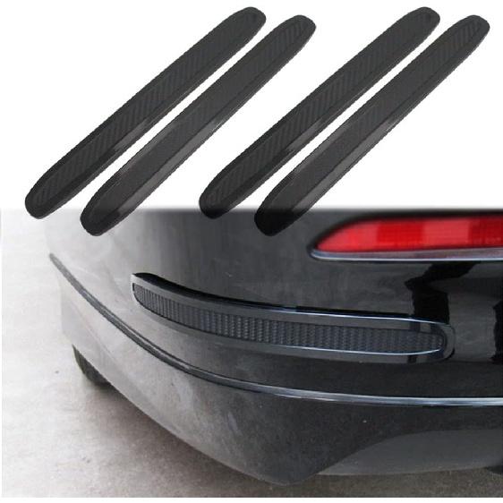 4Pcs Car Styling Front Rear Bumper or Guard Corner -Collision Trim Strips Carbon Fiber Auto or Bar