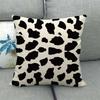 Black And White Leopard Print Spots Digital Printing Short Plush Pillow Covers For Car Sofa Office Cushion Cover Home Goods