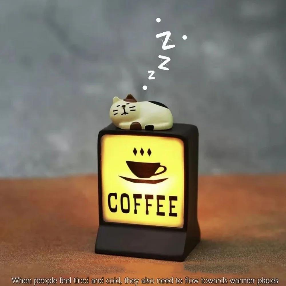 Magnetic Fridge Stickers Mini Model Coffee Shop Convenience Store Light Signs Cute Decorative Ornaments Bar Luminous Light Boxes