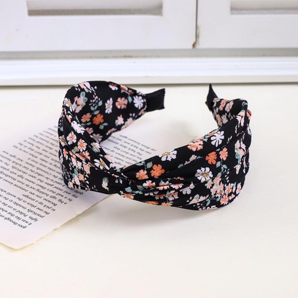 PROLY New Fashion Women Headband Wide Side Cross Knot Flower Hairband Fresh Color Bohemia Turban Hair Accessories