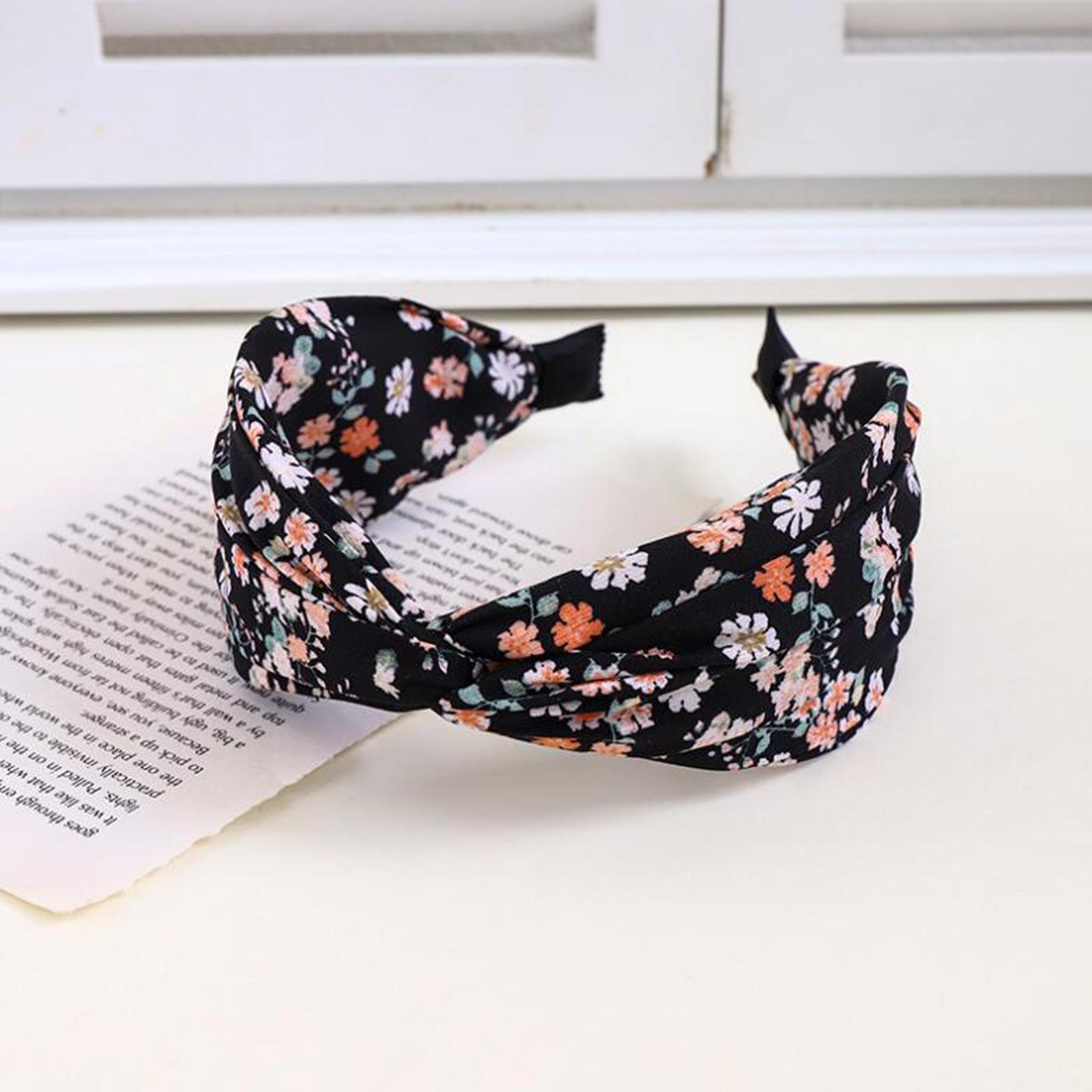 

PROLY Новая Мода Женская Повязка на Голову Широкая Боковая Перекрещенный Узел Цветок Повязка для Волос Свежий Цвет Богемия Тюрбан Аксессуары для Волос