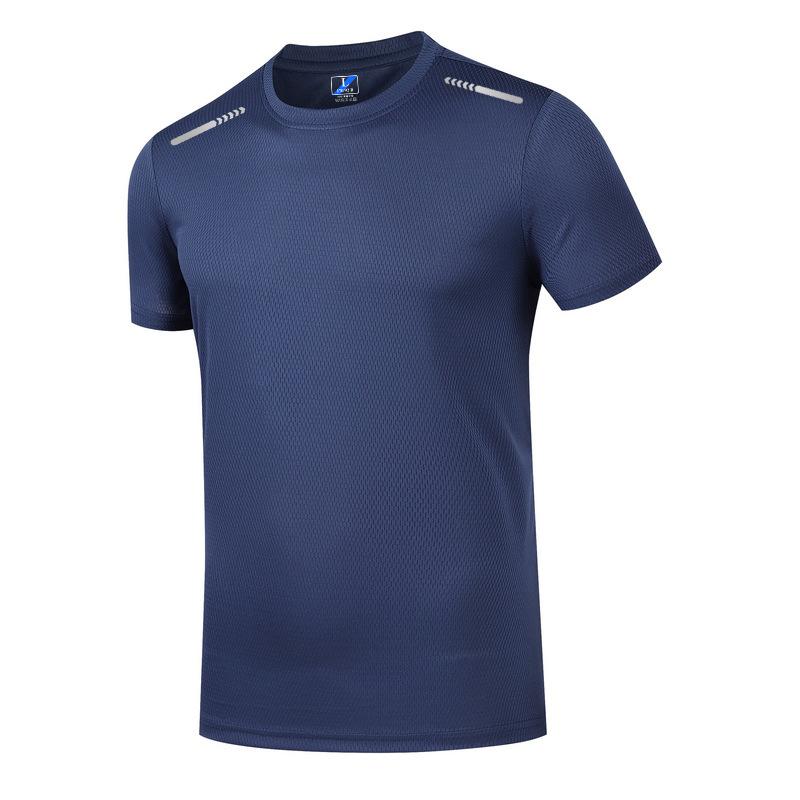 Ice Silk Men's Short Sleeved T-shirt Men's Summer Mesh Youth Breathable T-shirt Sports Quick Drying T-shirt