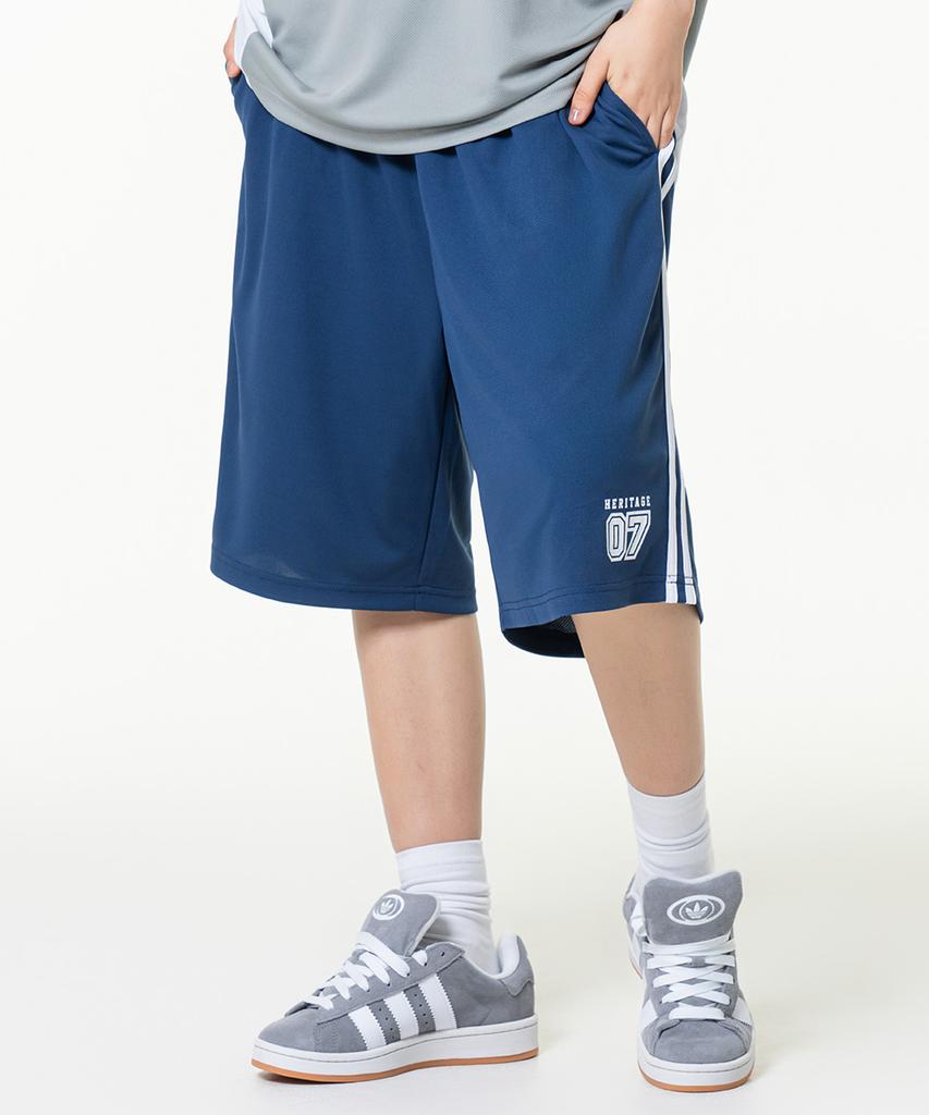 MOZMOZ Sporty Air Mesh Jersey Track Shorts Navy