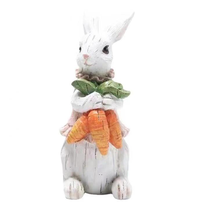 Easter Bunny Eggs Carrot Easter Ornaments Resin Ornaments Design Home Furnishing