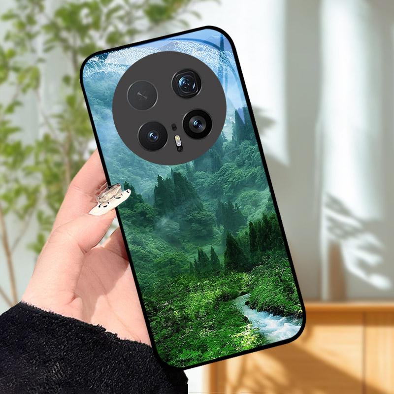 Gehärtetes Glas Handyhülle Für Honor Magic 8 8Pro Luxus Mode Rückseite Abdeckung Für Magic8 Pro Hüllen BKQ-AN00 Stoßfest Cartoon Capa