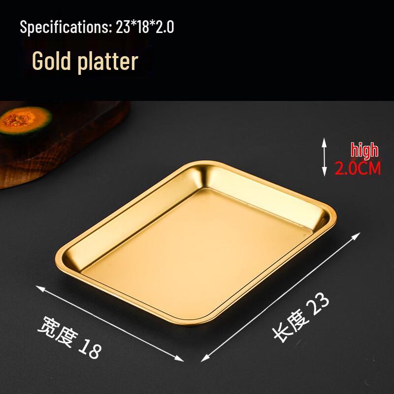 ZISIZ Gold Stainless Steel 3-Compartment Serving Trays