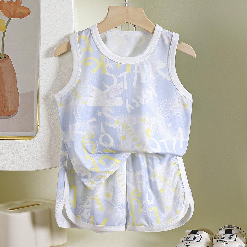 Childrens Summer Tank Top Shorts Set With Breathable Polyester Fabric For Active Kids