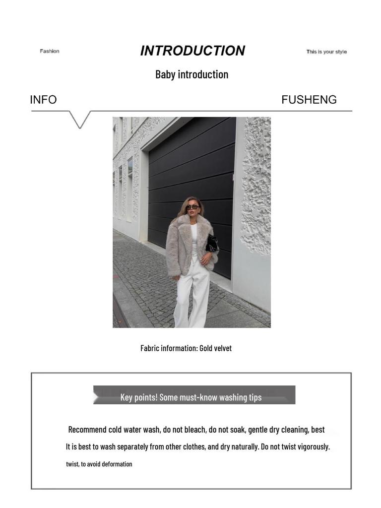 Damenmantel aus Kunstfuchsfell - Dick, locker, modisch und umweltfreundlich