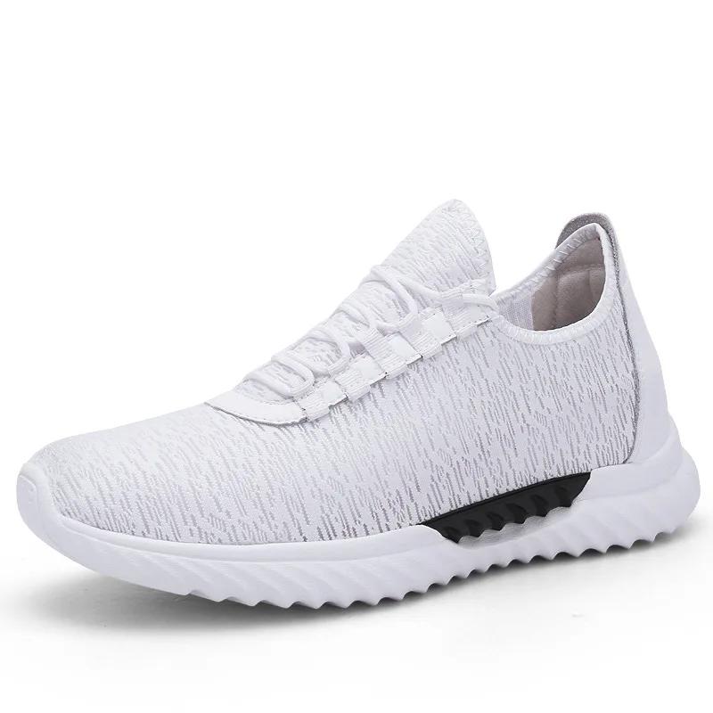 

Мужская дышащая сетчатая обувь для увеличения роста, кроссовки для мужчин, спортивная обувь 7 см, невидимая внутренняя часть для увеличения роста мужчин 37 белый