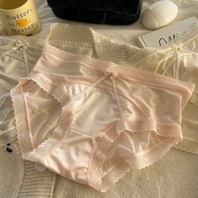 Damenunterwäsche Damenhöschen Taillenlifting Hüfte Atmungsaktive Slips Hohl Durchscheinend Sexy Schleife Wickelhüfte