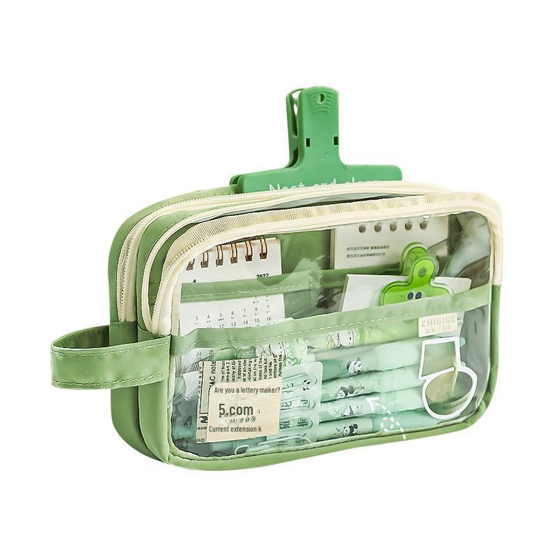 Large Capacity Transparent Pencil Case for Girls In Japanese Style – Stylish and Simple for Primary and Middle School Students