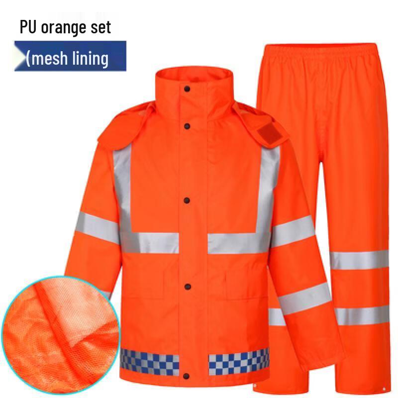 Children s Orange EVA Reflective Rain Suit