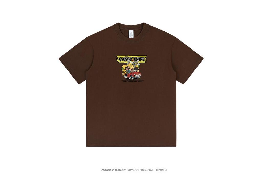 Trendy Streetwear Cartoon Print Hip-Hop Unisex T-Shirt: Versatile Short Sleeve Casual Top