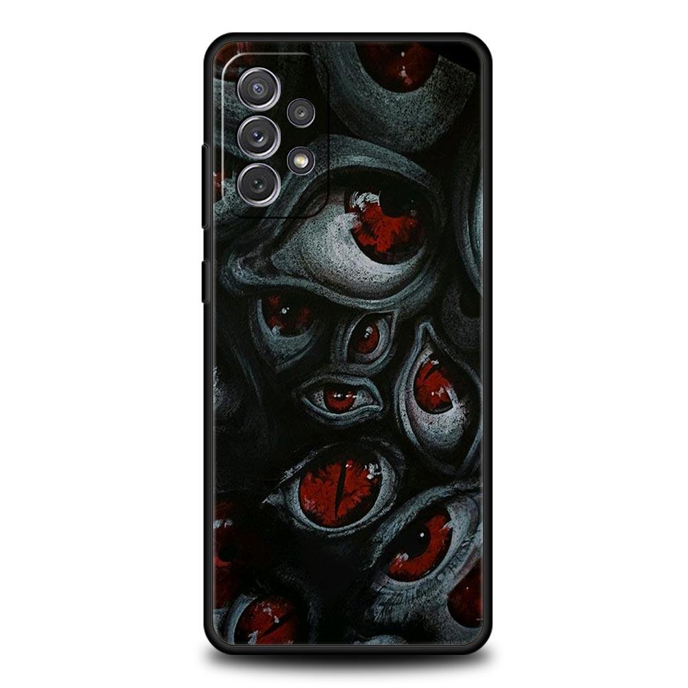 Scary Devil Eye Pattern Phone Case for Samsung A17 A13 A15 A25 A35 A51 A55 A71 A21S A11 A31 A41 A23 A53 A73 5G A03S A05s Cover