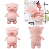 Fluffy And Furry Pig Stuffed Animal Fill Material Of Down Cotton Available In Pink And Light Blue