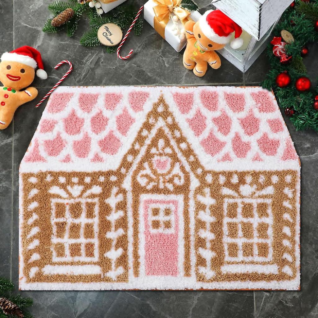 Christmas Cartoon Series Doormat Soft, Warm and Non-Slip Bathroom Mat Bedroom Entrance Rug Bedside Carpet Home Decor