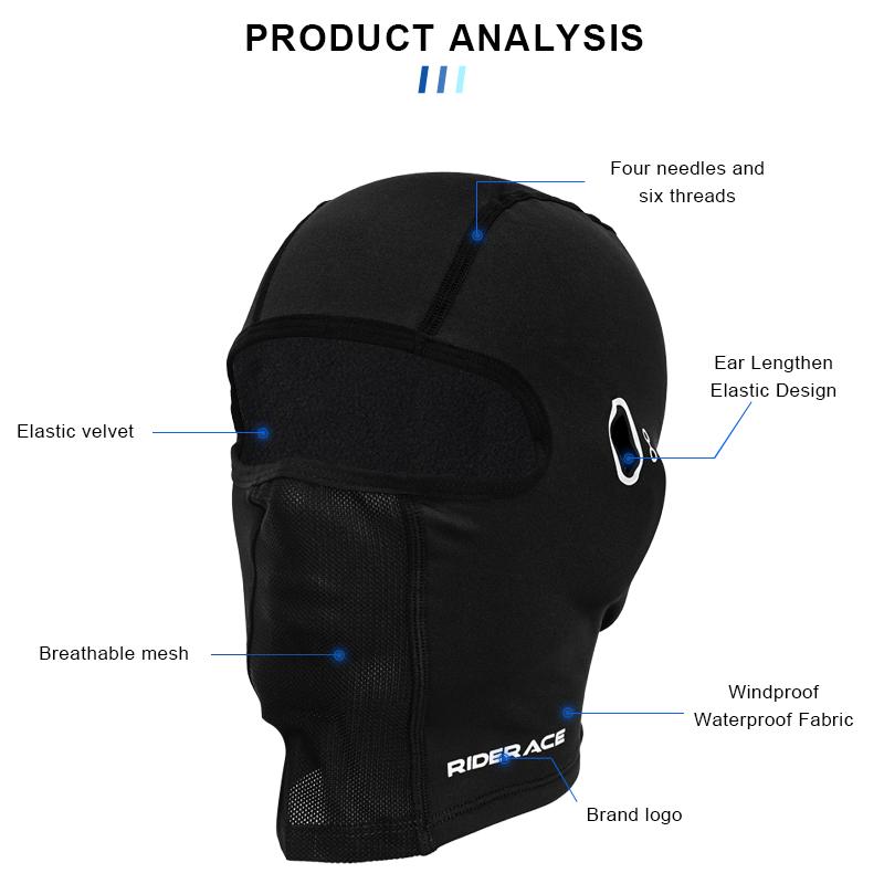 Winter Fleece Cycling Cap With Glasses Hole Full Face Cover Mask Headwear Bike Headwear Balaclava Hiking Climbing Helmet Liner