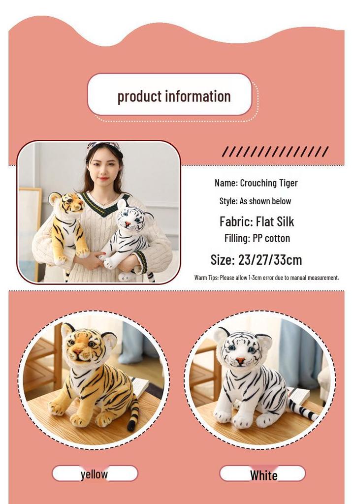 Realistic Tiger Plush Toy - Children's Birthday Gift & Cushion - Northeast Tiger Design
