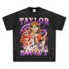 Swift Taylor Swift Printed Short Sleeve T-Shirt Washed Blockbuster Vinta