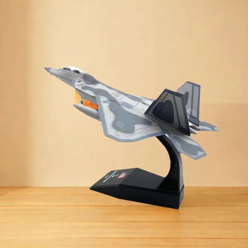 Modello Aereo F22 1/100 Aereo in Scala Metallico Caccia F22 Raptor USAF Aeronautica Militare USA Aereo in Metallo Pressofuso Display Collezione Regalo