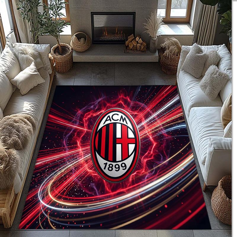 AC Mailand Bedruckter Flanell Teppich Rutschfest Weicher Polyester Boden Teppich Indoor Dekor Matte für Schlafzimmer Wohnzimmer Sofa Spielzimmer Heimdekoration