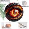 2D Flaches Aluminium Feuriges Drachenauge Rundes Metallschild, Fantasy Monsterauge Kranzschild für Haustür, Vorgebohrte Löcher zum einfachen Aufhängen, Osterdekoration
