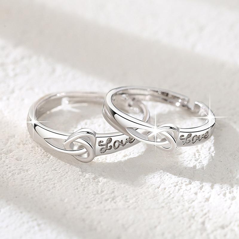 Couple Rings Korean Sleek Simple Style English Live Finger Ring Couple Festival Souvenir Gift Idea RingSimple Finger Ring