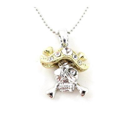 [J3565] - Designer Halskette 'Totenkopf' goldfarben silberfarben