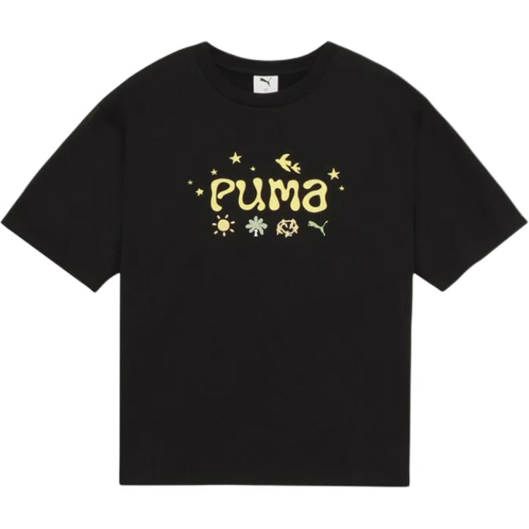 

Puma Letter Logo Round Neck Short Sleeve T-Shirt Men tops 637335-01 XL