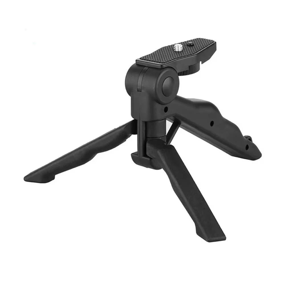 2 in 1 Mini Tabletop Tripod Handheld Grip Stabilizer 1/4 Screw for GoPro Hero Insta360 DJI Action Camera Phone Vlog Holder Mount