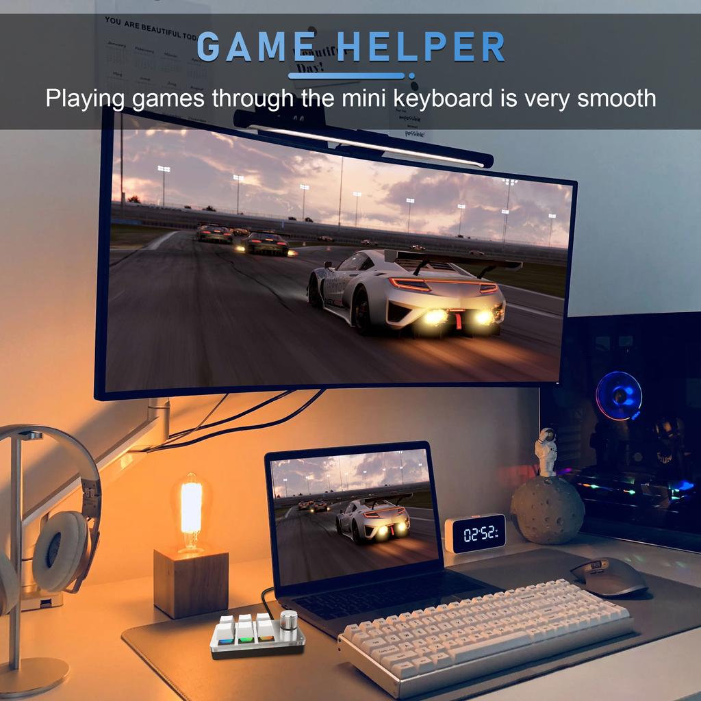 Wired RGB 6 Key 1 Knob USB Custom Programming Macro Mini Portable Mechanical Keyboard Photoshop Hot Swappable Gaming Keyboard