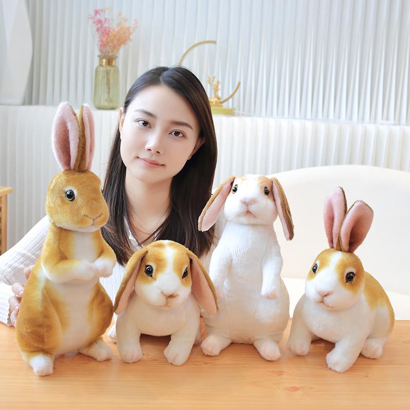 30Cm Lifelike Rabbit Cuddly Plaything Simulated Bunny Soft Buddy Plush Pet Settee Fluffy Throw Pillow Realistic Rabbit Stuffed Doll Buddies