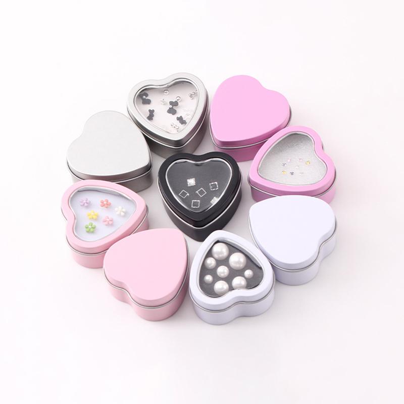 Heart-Shaped Gift Boxes, Tin Heart-Shaped Empty Jars With Lids, Mini Jewelry Boxes/Spice Boxes