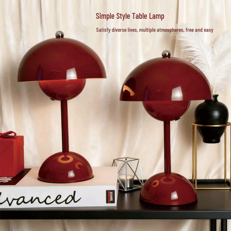 Maroon Bedside Wedding Lamps - Bridal Chamber Pair for Newlyweds, Dowry Gift
