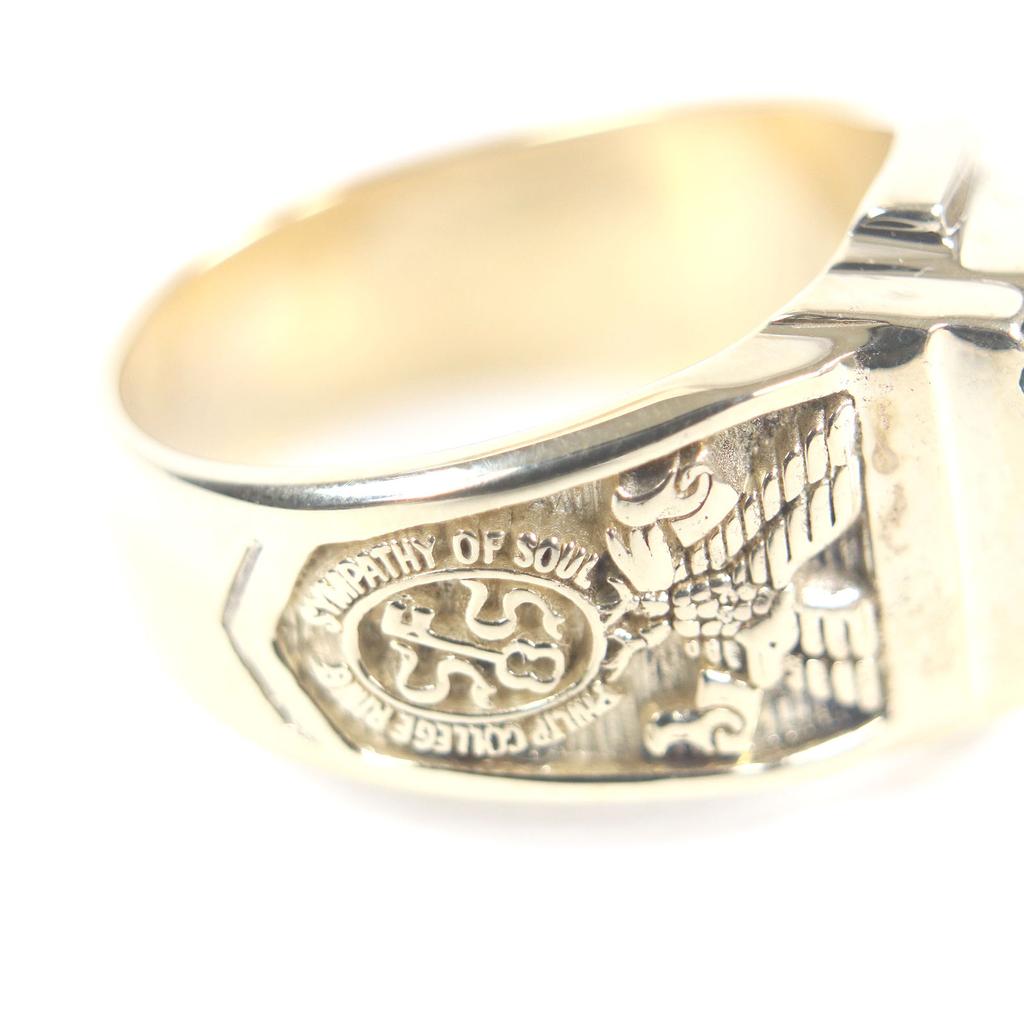 Great Sympathy of Soul Ring PHILLIP COLLEGE RING College Ring Gold Green 10K Mens Used