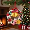 Christmas Cute Pendant Yarn Handmade Hook Weaving Christmas Wreath Finished Decorative Door