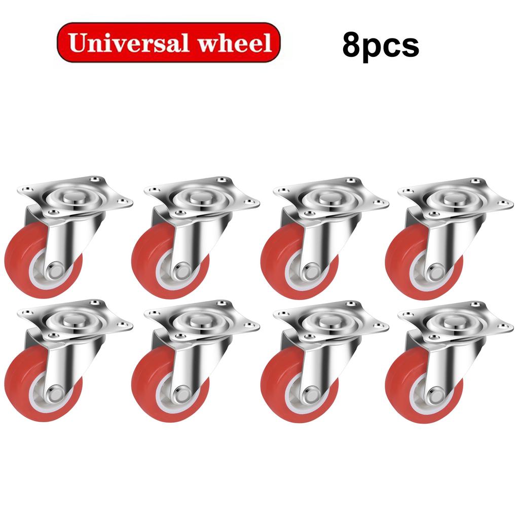 Car Heavy Duty Swivel Castor Silent Trolley 360 Degrees Swivel 1.5 Inch Red Wheels for Car Tool Platform Trolley Accessorie Tool