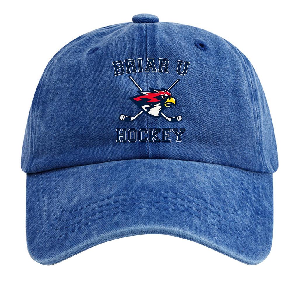 Washed Cotton Baseball Cap Soft Top Vintage Style Adjustable Denim Hat with Embroidered Logo and Distressed Finish for Casual Wear