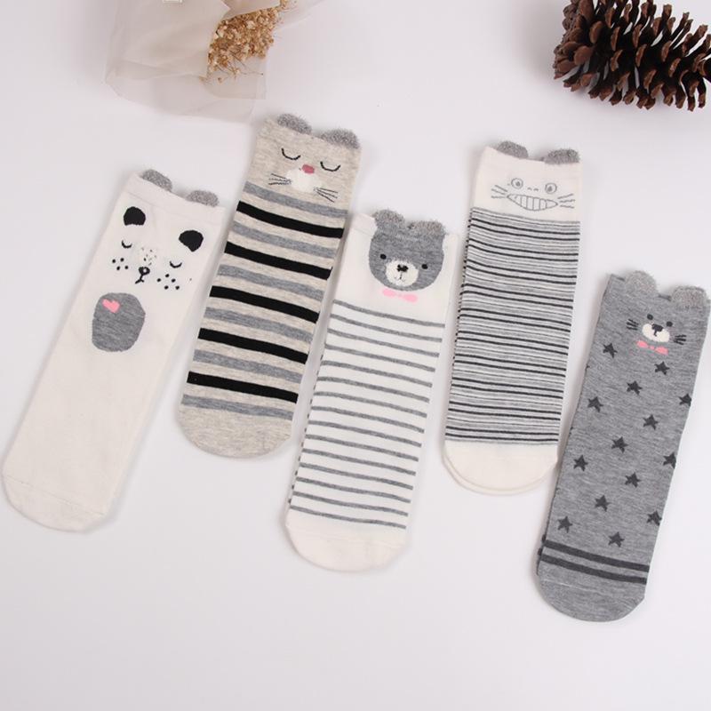 Korean Style Mid-Calf Cute 3D Cartoon Totoro Ear Socks for School
