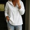 Damen Freizeit Locker Geschnittener Pullover Hoodie Langarm Farbe mit Taschen für Herbst Winter