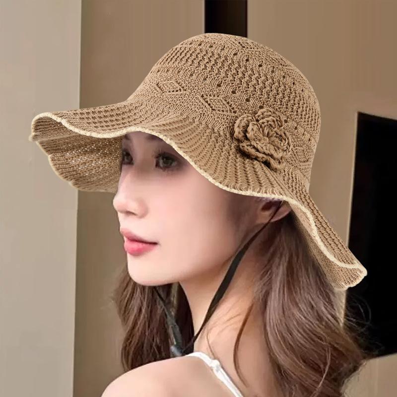 Flower Sun Hat Children's Summer New Hollow Fashion Internet Celebrity Versatile Sun Hat Breathable Face Cover Sunscreen Basin Hat