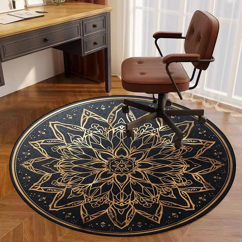 Home Decor European Round Carpet for Bedroom Bedside Swivel Chair Mat Soft Non-slip Coffee Table Area Rugs Dining Room Floormat