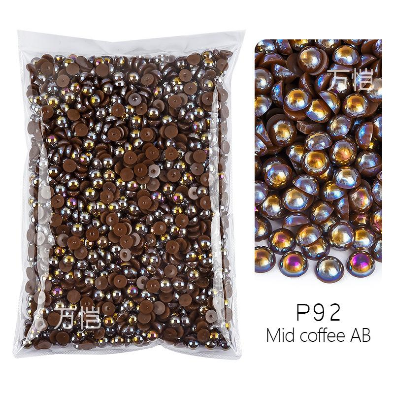 ABS Imitationsperle, Flachboden Halbrund Handyhülle Zubehör DIY Nagelkunst Perlen Schmuck Harzzubehör