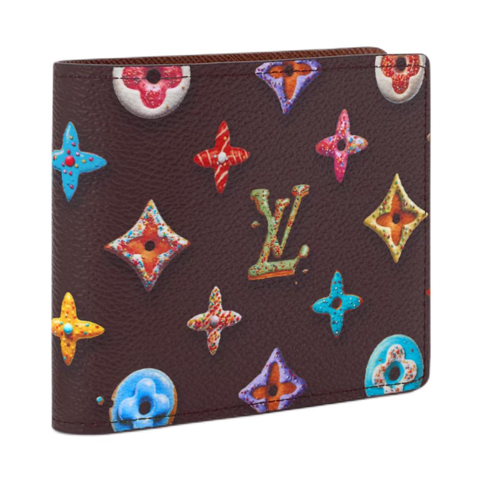 Louis Vuitton Carteira Masculina de Lona Revestida com Monogramas Finos Donuts Cor Chocolate M28283
